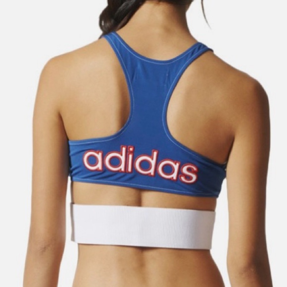 Adidas Blue and White Logo Sports Top